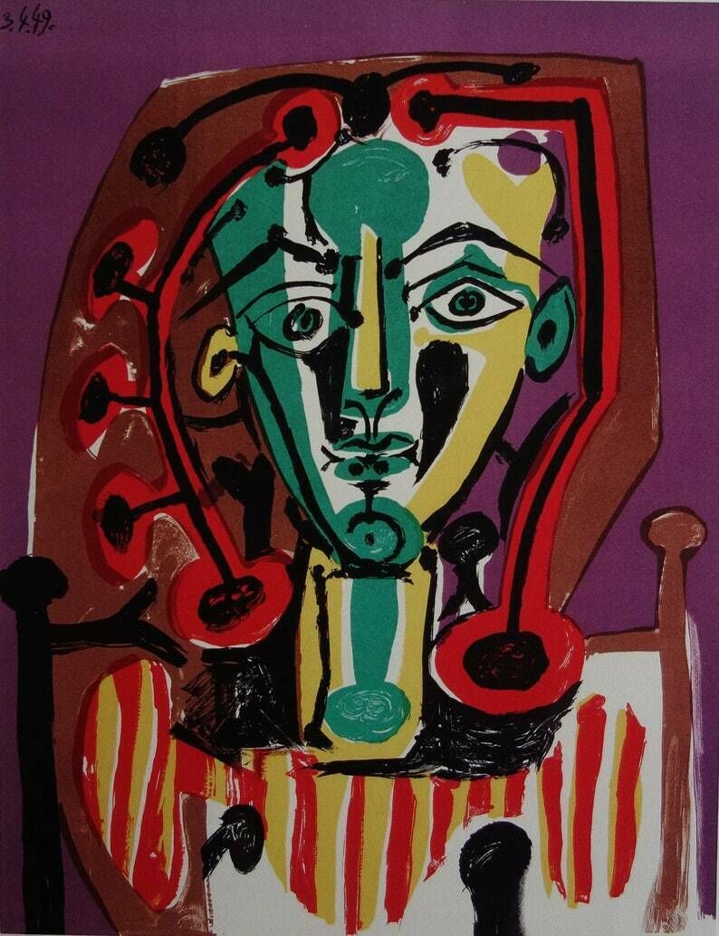 Fine Cubist Limited Edition Print   Buste De Femme, Pablo Picasso, Hand Signed & Stamped photo furniture