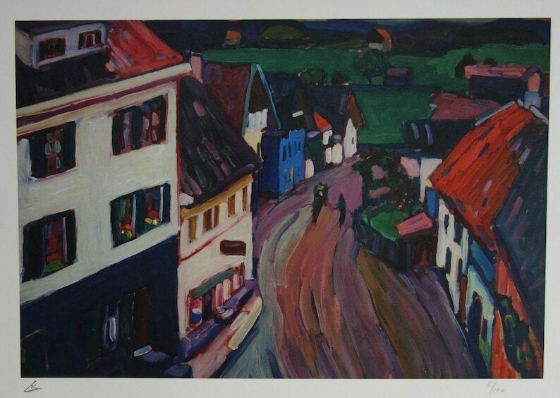 Fine Abstract Limited Edition Print – Landscape, Wassily Kandinsky, Signed & Numbered photo Art