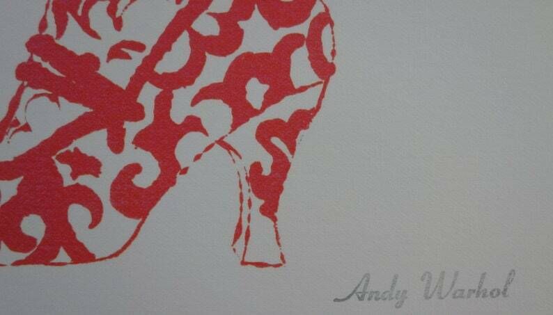 Fine Pop Art Limited Edition Illustration Print   Shoe, Andy Warhol, Signed, Numbered & Stamped photo 185.0