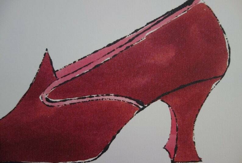 Fine Pop Art Limited Edition Illustration Print   Shoe, Andy Warhol, Signed & Stamped photo for sale