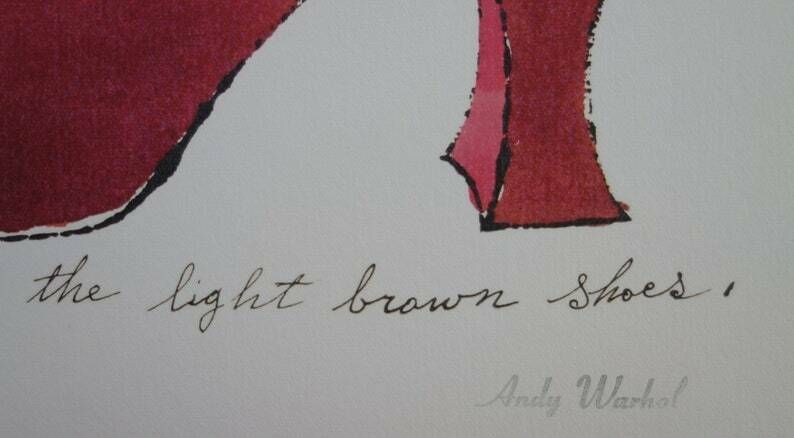 Fine Pop Art Limited Edition Illustration Print   Shoe, Andy Warhol, Signed & Stamped photo Art