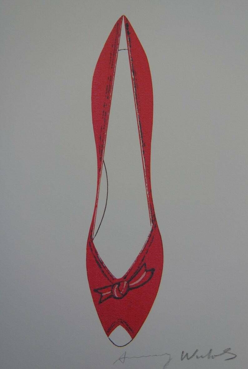 Fine Pop Art Limited Edition Illustration Print   Shoe, Andy Warhol, Signed & Stamped With Estate Stamp, Trial Proof