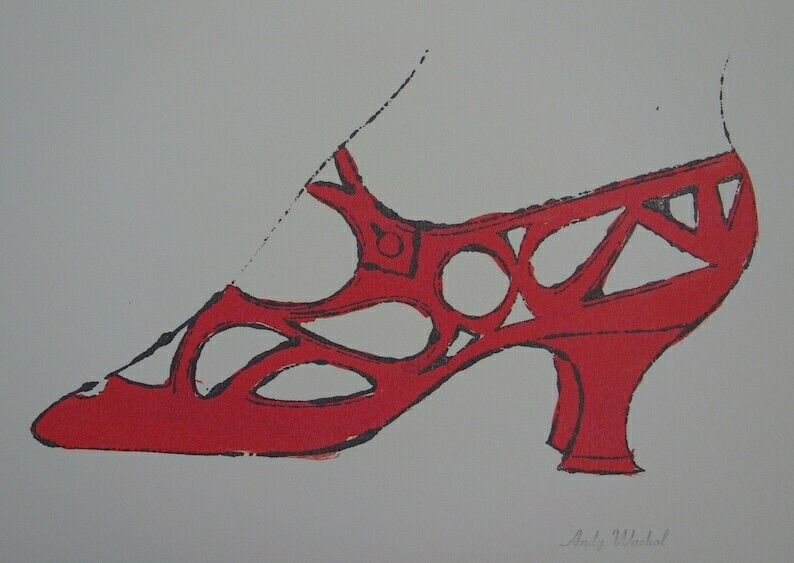 Fine Pop Art Limited Edition Illustration Print   Shoe, Andy Warhol, Signed & Stamped