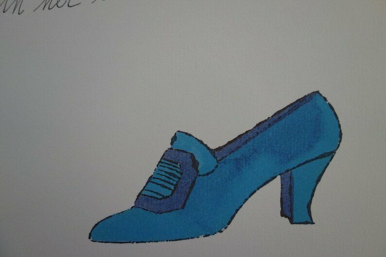 Fine Pop Art Limited Edition Illustration Print   Shoe, Andy Warhol, Signed & Stamped With Estate Stamp, Trial Proof photo furniture