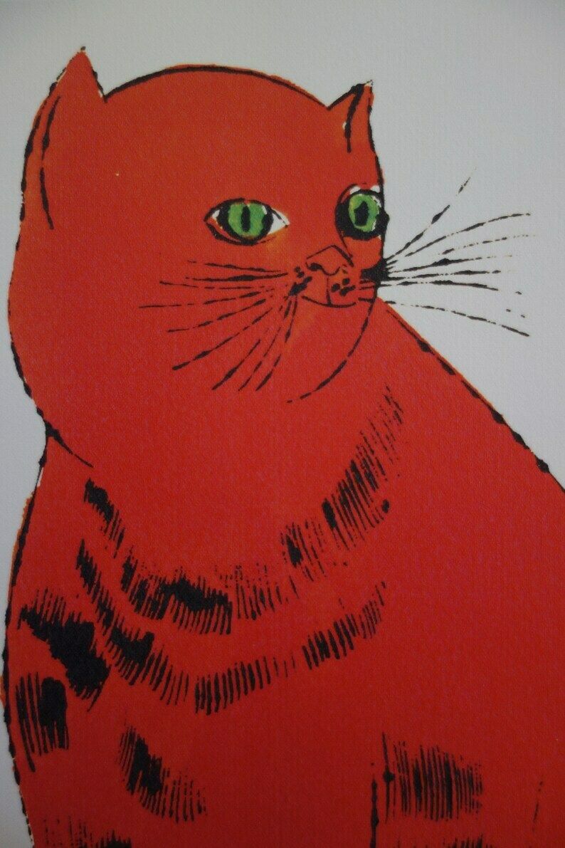 Fine Pop Art Limited Edition Print   Illustration   Cat, Andy Warhol, Signed, Numbered & Stamped With Estate Stamp photo for sale