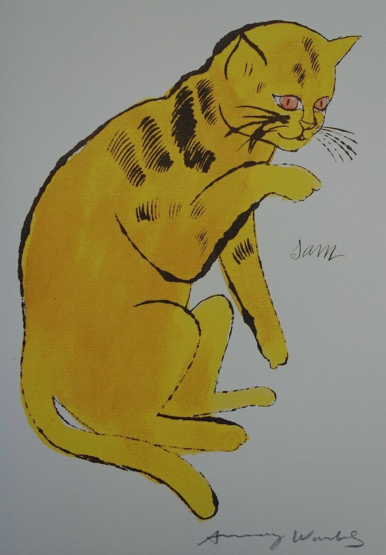Fine Pop Art Limited Edition Print   Illustration   Cat, Andy Warhol, Signed, Numbered & Stamped With Estate Stamp photo vinterior