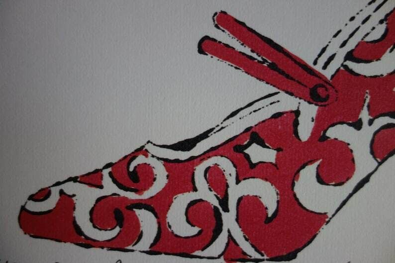 Fine Pop Art Illustration Print   Shoe, Andy Warhol, Signed & Stamped With Estate Stamp photo furniture