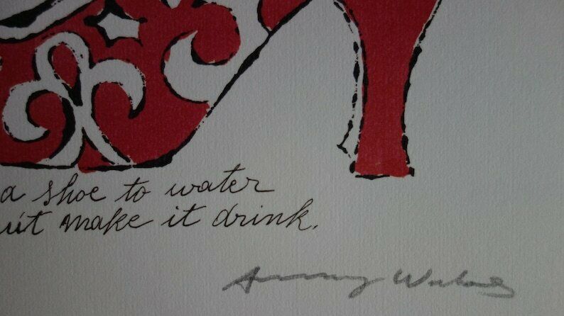 Fine Pop Art Illustration Print   Shoe, Andy Warhol, Signed & Stamped With Estate Stamp photo Art