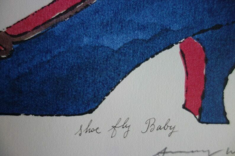 Fine Pop Art Limited Edition Illustration Print   Shoe, Andy Warhol, Signed & Stamped With Estate Stamp photo for sale