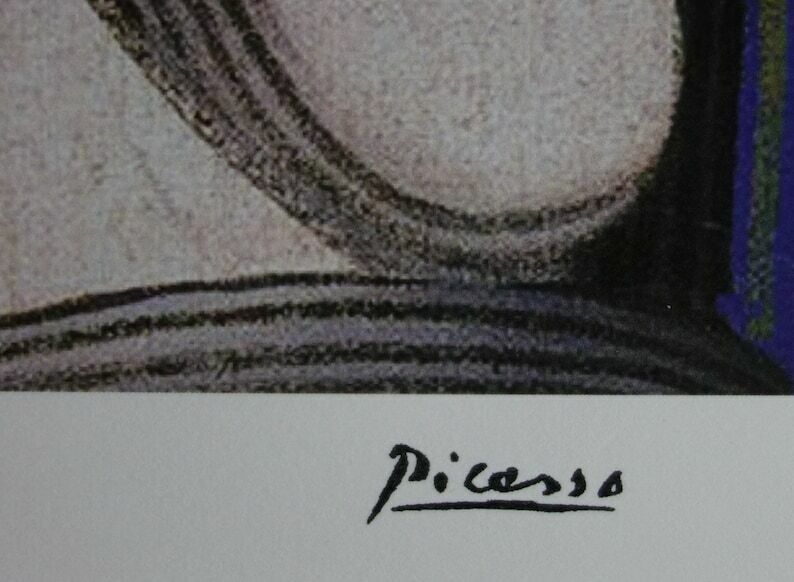 Fine Cubist Limited Edition Print   Femme, Pablo Picasso, Signed & Stamped photo Art