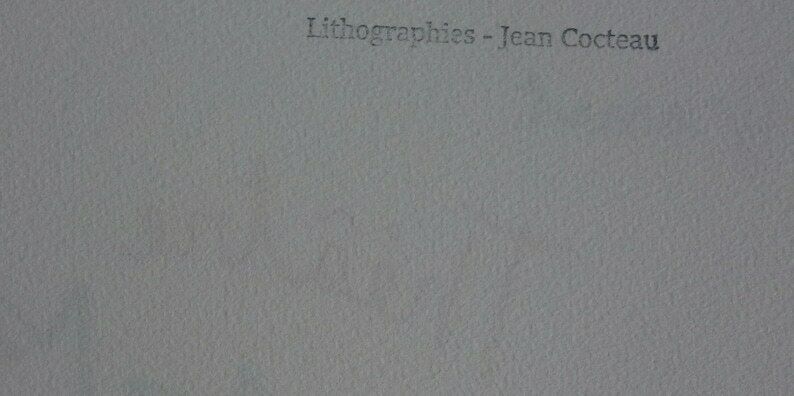 Rare Beautiful Limited Illustration Print   Portrait, Jean Cocteau, Signed, Numbered & Stamped photo vinterior