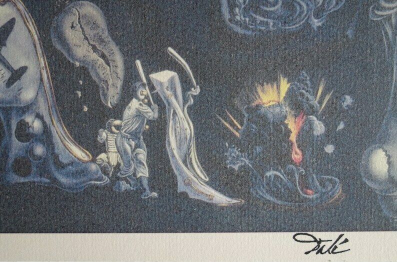 Fine Surrealist Edition Print, Salvador Dali, Signed & Stamped photo Art