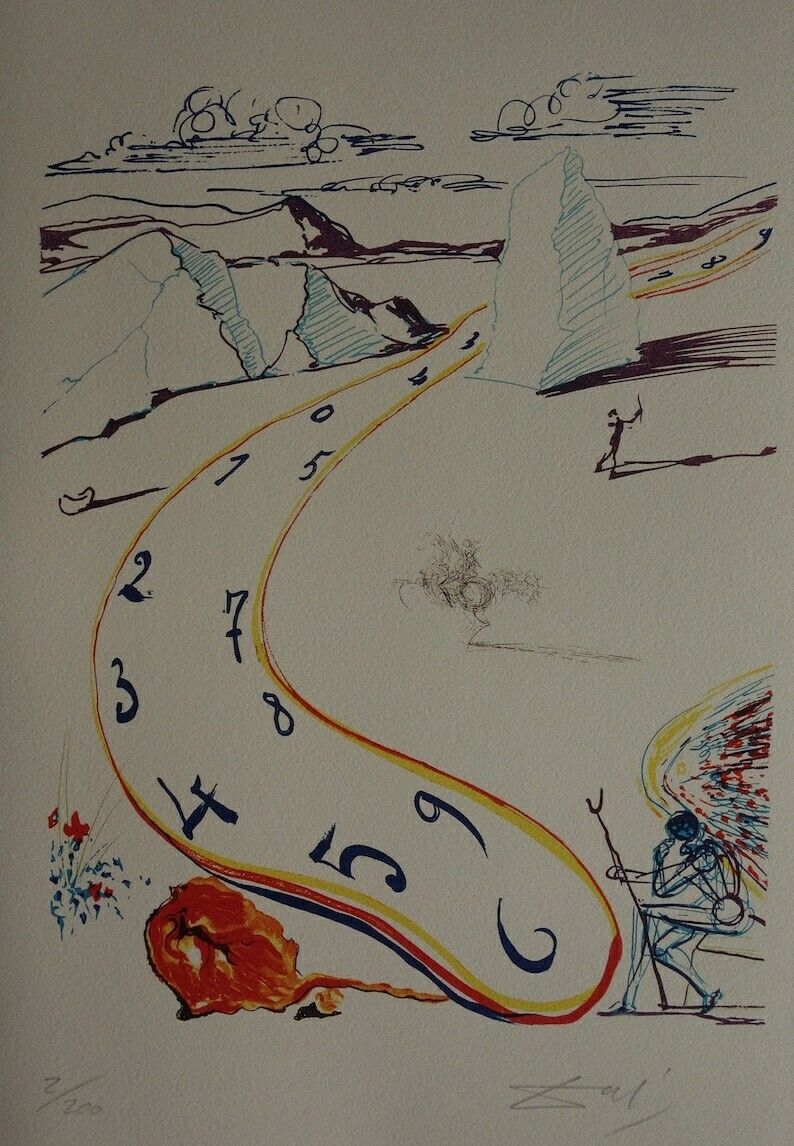 Fine Surrealist Limited Edition Print, Surreal Melting Watch, Salvador Dali, Signed & Numbered In Pencil
