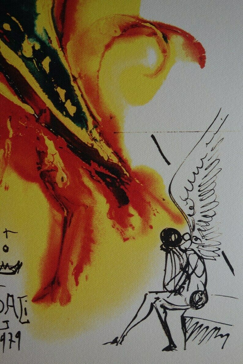 Fine Surrealist Limited Edition Print, Phoenix Bird, Salvador Dali, Signed & Numbered In Pencil photo 162.0