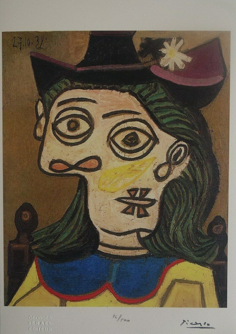Fine Cubist Limited Edition Print   Portrait Of A Woman, Pablo Picasso, Signed & Numbered