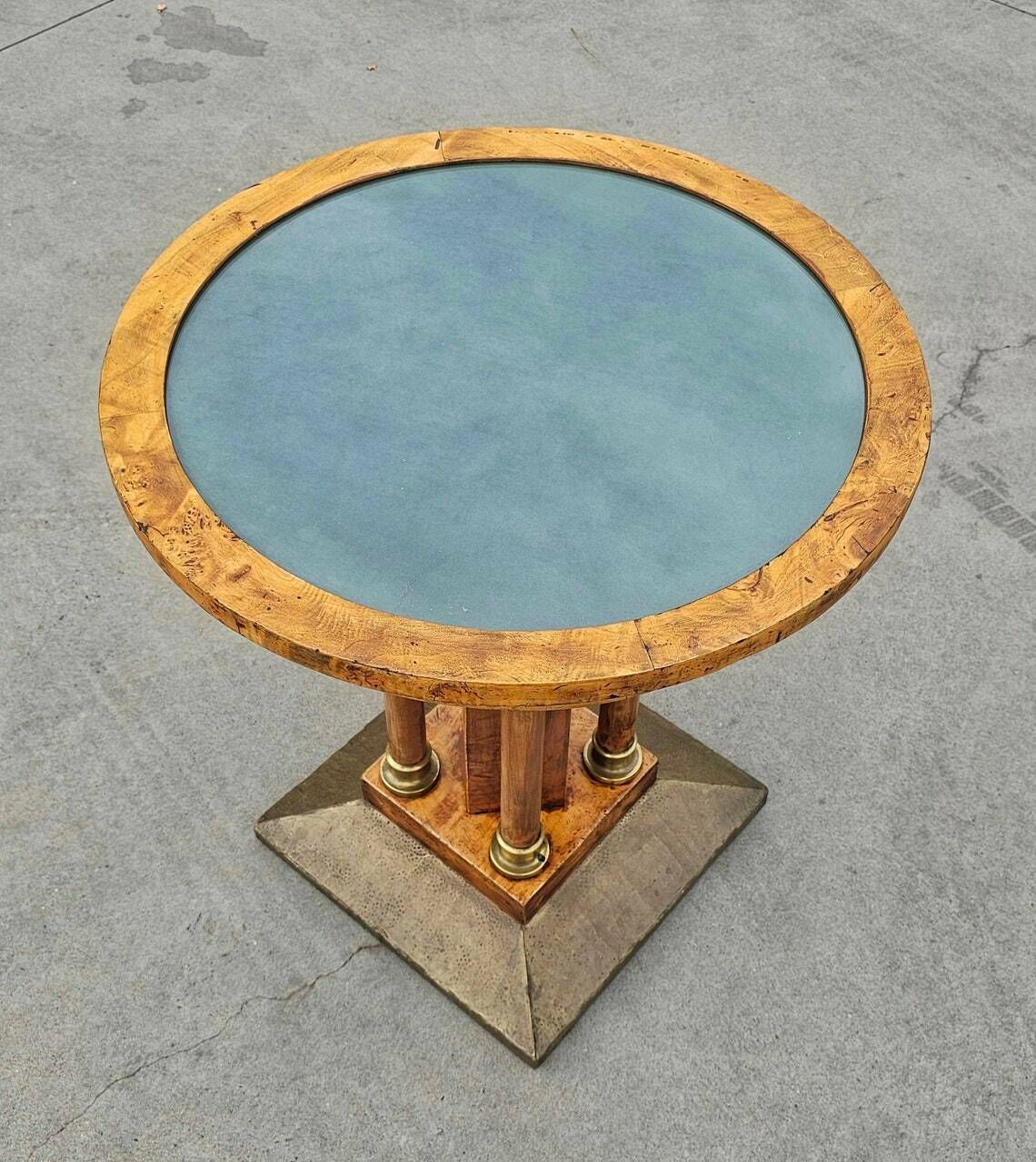 Art Nouveau Gueridon Table Done In Birdseye Maple With Brass Decorative Elements // Made In Austria Between 1900 And 1910 photo buy