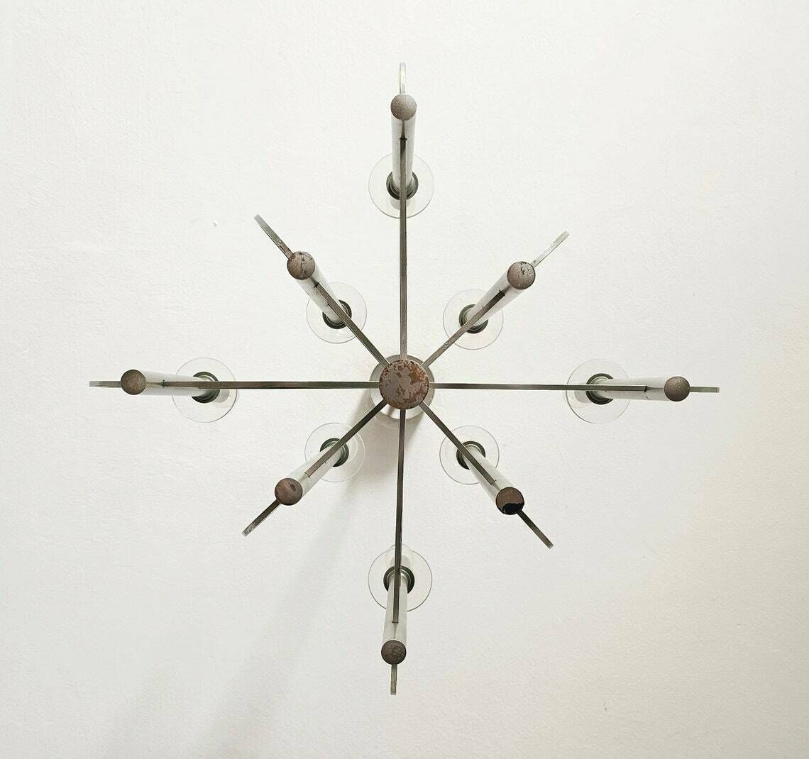 Minimalist Space Age 8 Arm Chandelier By Gaetano Sciolari Shaped As An Atom // Made In Italy In 1960s photo buy