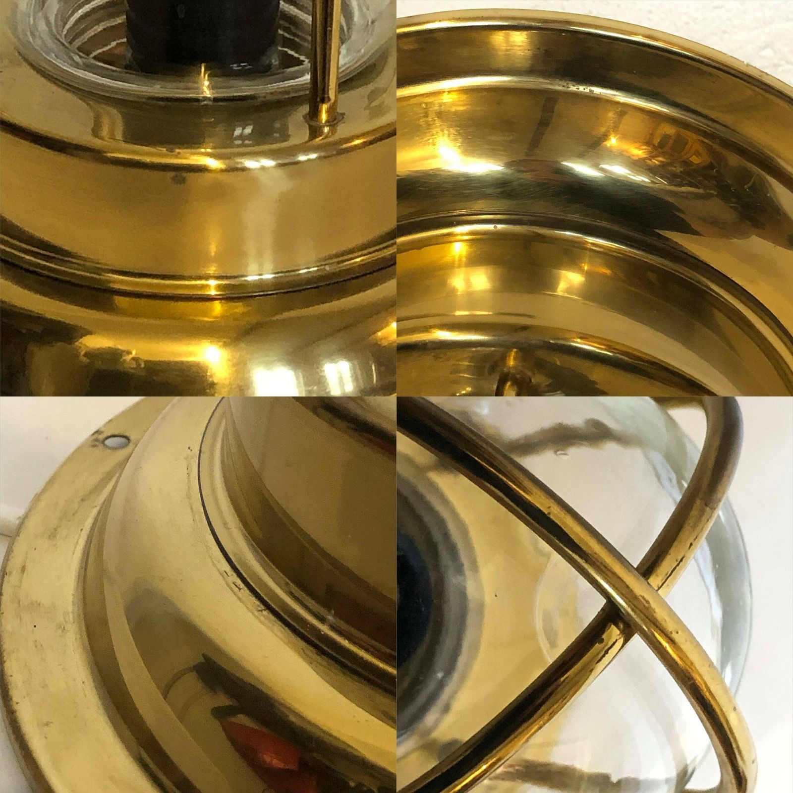 photo for sale Danish Mid Century Modern Glass And Brass Wall Or Table Lamp   Design From Abo, Randers