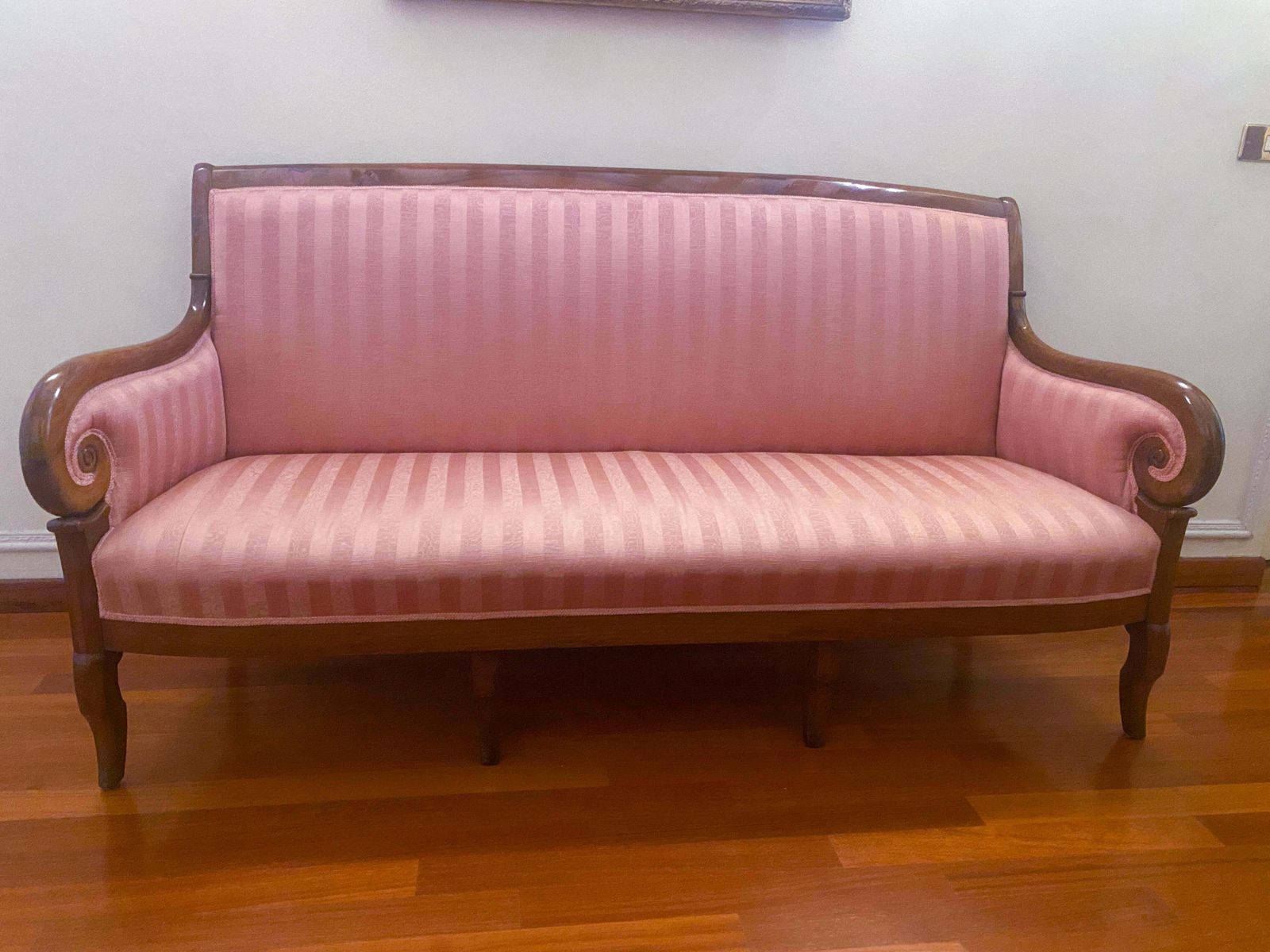 Antique Restoration Era Walnut Sofa, France 1830s photo for sale