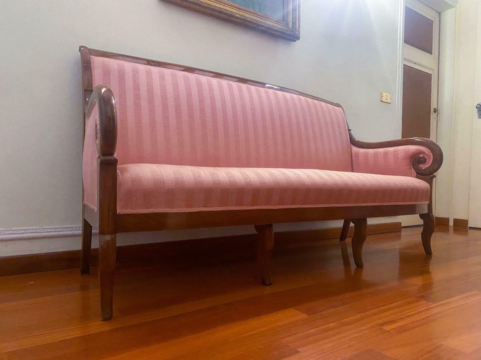 Antique Restoration Era Walnut Sofa, France 1830s photo vinterior