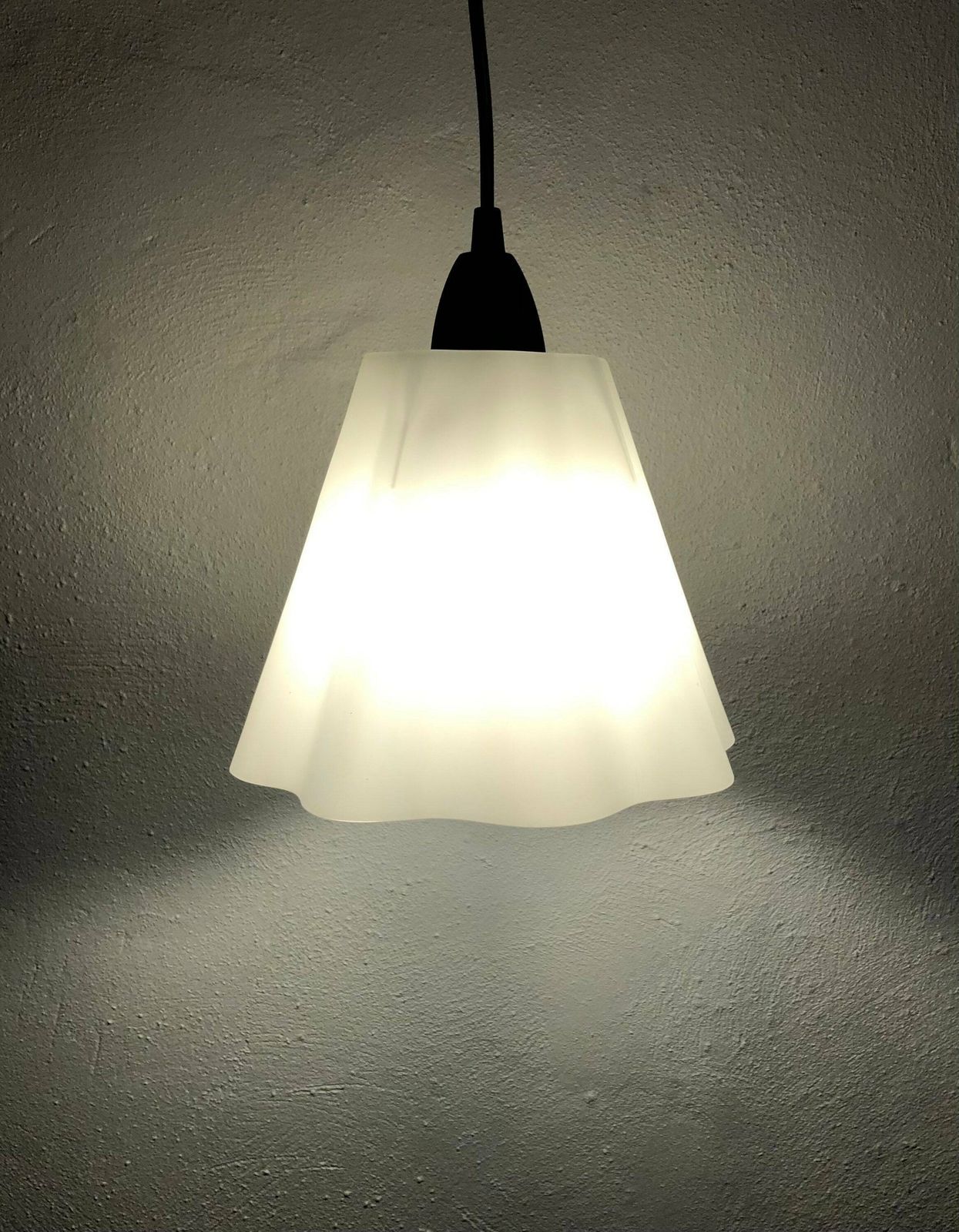 Pair Of Postmodern Italian Ceiling Lamps In White Glass   Design By Fabbian