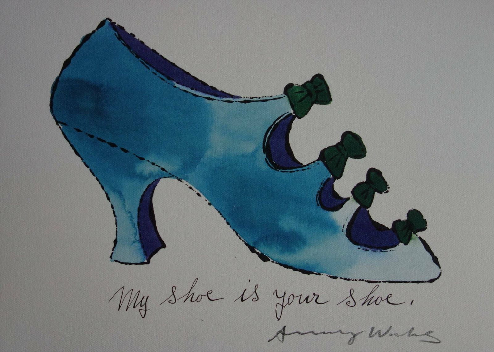 Fine Pop Art Illustration Print   Shoe, Andy Warhol, Signed & Stamped With Estate Stamp