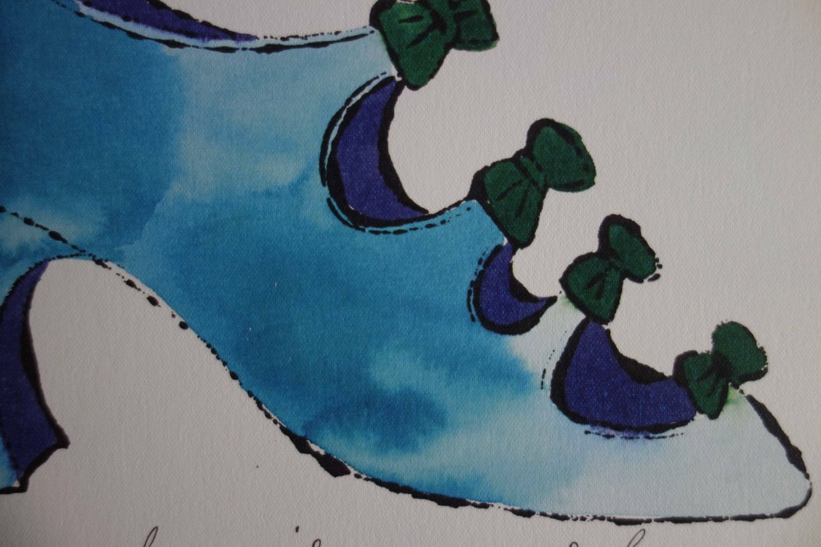 Fine Pop Art Illustration Print   Shoe, Andy Warhol, Signed & Stamped With Estate Stamp photo furniture