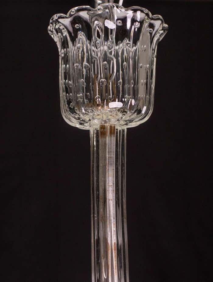 Lighting Elegant Ercole Barovier Art Deco Chandelier, "Bullicante" Glass Murano, 1940s photo