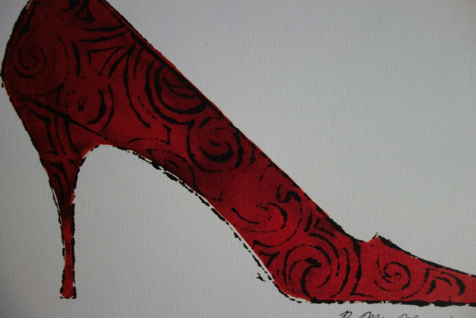 Fine Pop Art Limited Edition Illustration Print   Shoe, Andy Warhol, Signed & Stamped With Estate Stamp photo Art