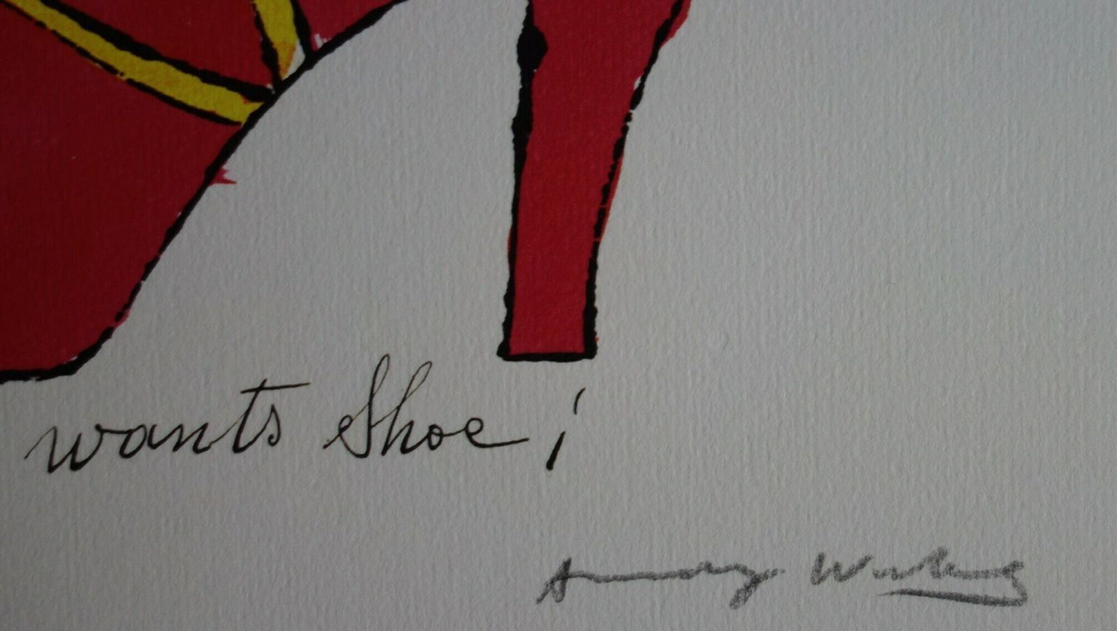 Fine Pop Art Limited Edition Illustration Print   Shoe, Andy Warhol, Signed & Stamped With Estate Stamp photo for sale