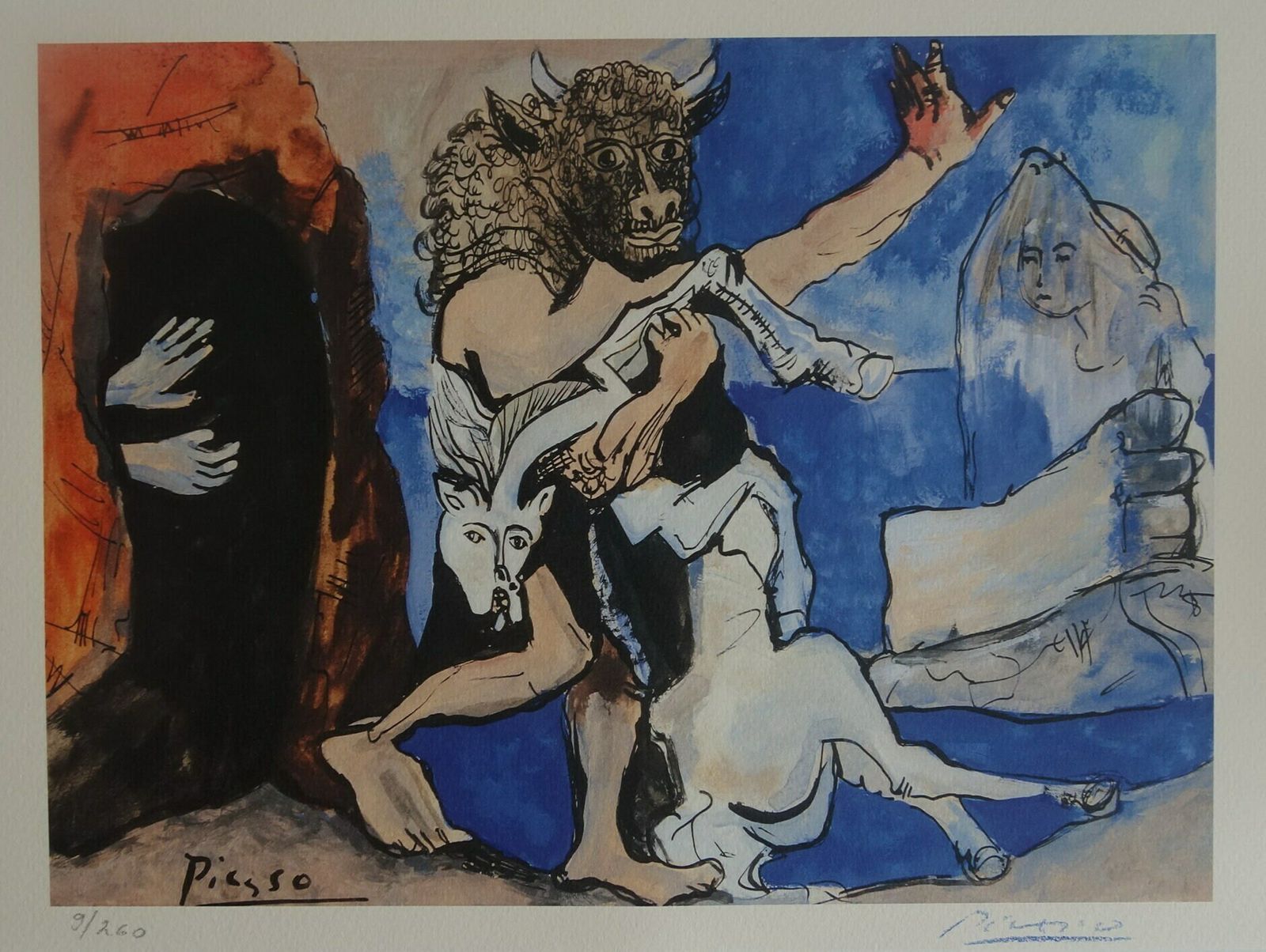 Fine Cubist Limited Edition Print   Mythology, Pablo Picasso, Hand Signed & Numbered photo vintage