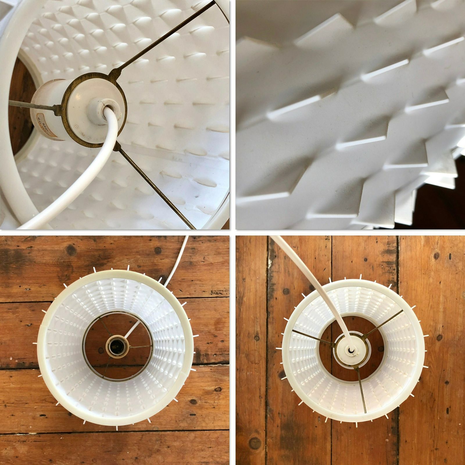 photo for sale Rare Modernist Danish “Contour 602” Ceiling Lamp In Plastic With Spike Pattern   Design By Lars Schiøler For Høyrup Lighting In 1959