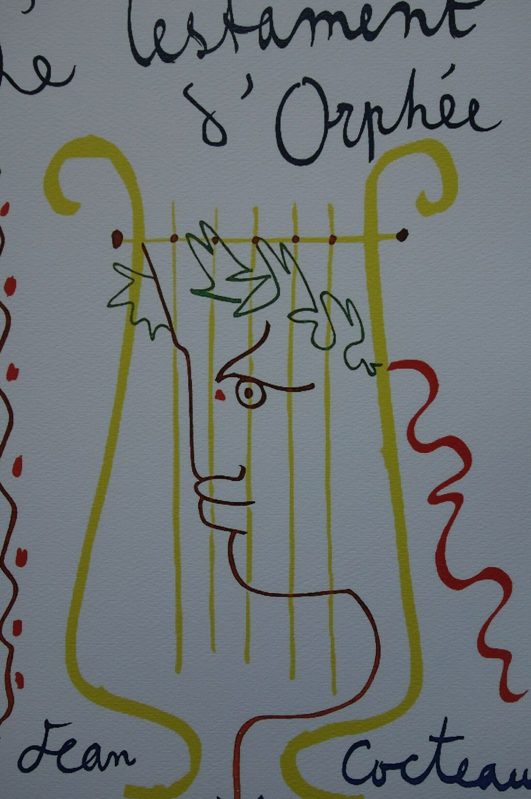 Rare Beautiful Limited Illustration Print   Portrait, Jean Cocteau, Signed, Numbered & Stamped photo for sale
