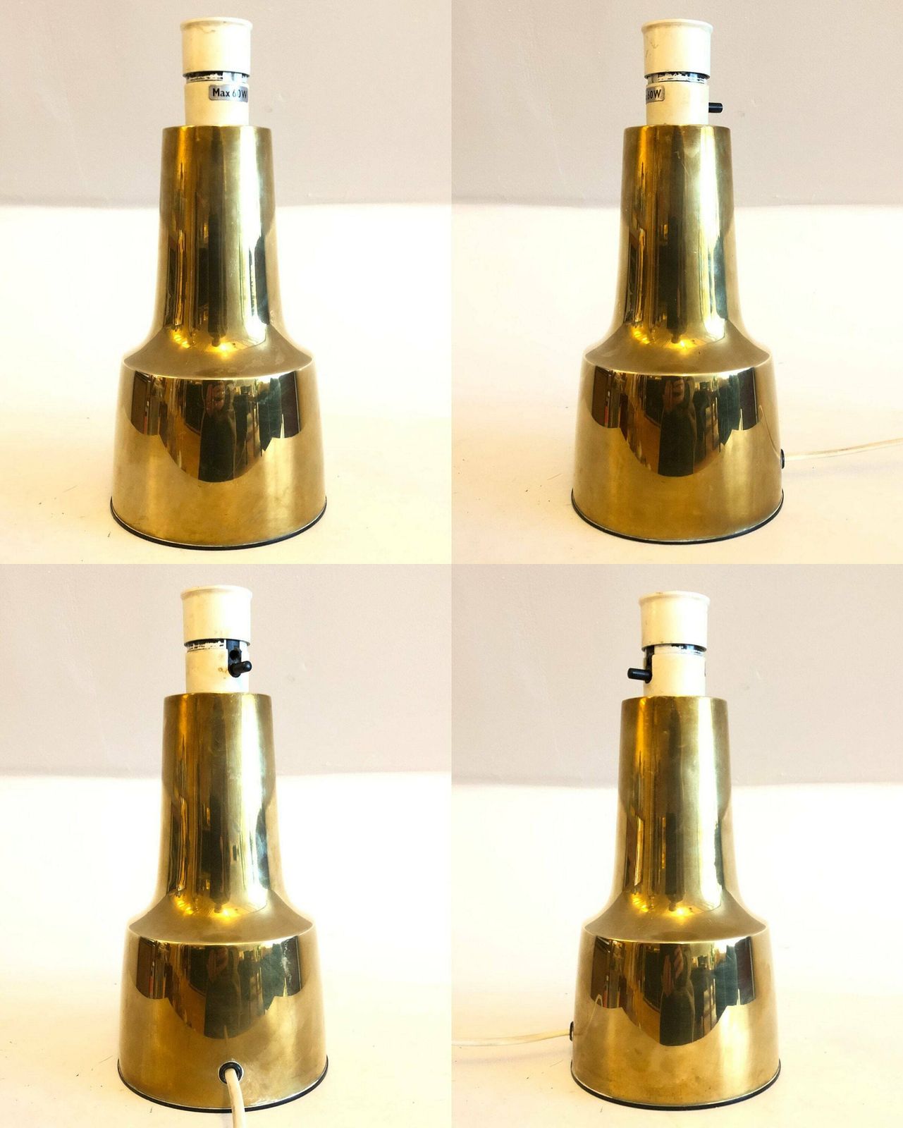 Exclusive Set Of Cohr Design Mid Century Modern Sculptural Brass Table Lamps With Elegant Expression photo 258.0