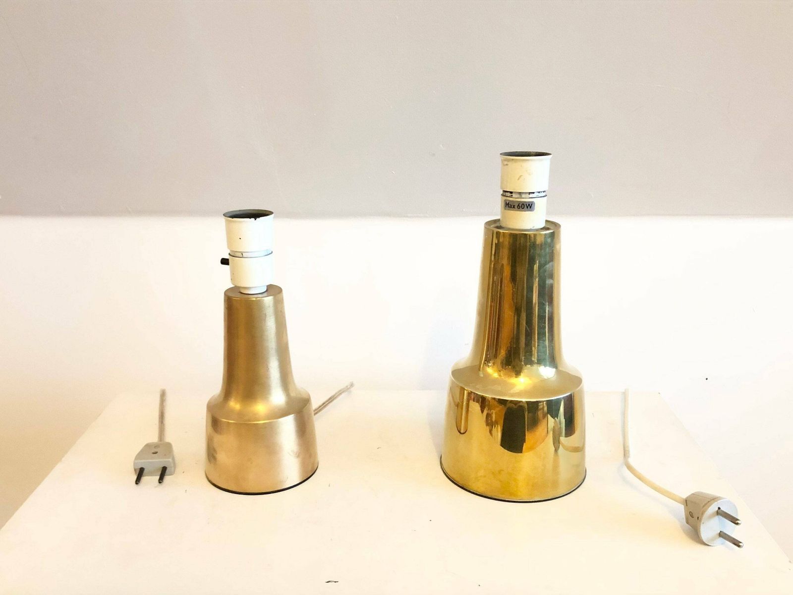 Exclusive Set Of Cohr Design Mid Century Modern Sculptural Brass Table Lamps With Elegant Expression photo buy