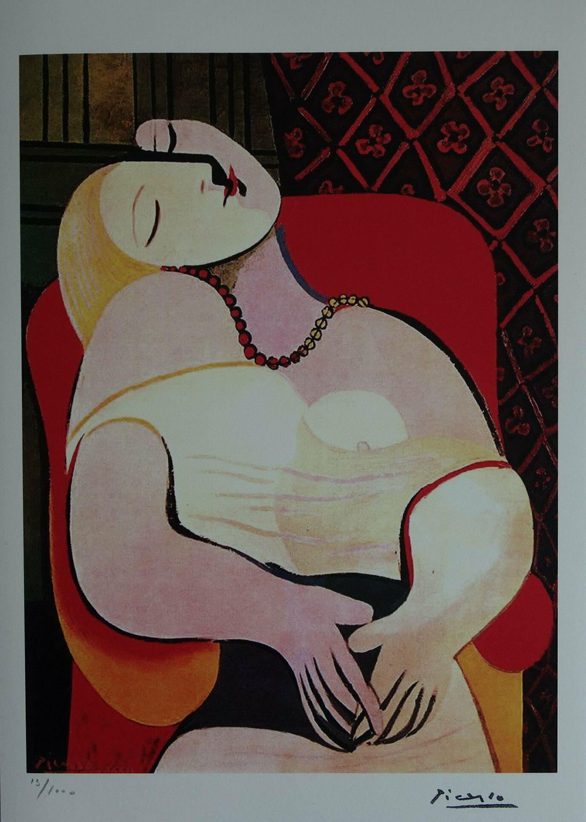 Fine Cubist Limited Edition Print   Femme, Pablo Picasso, Signed & Stamped photo furniture