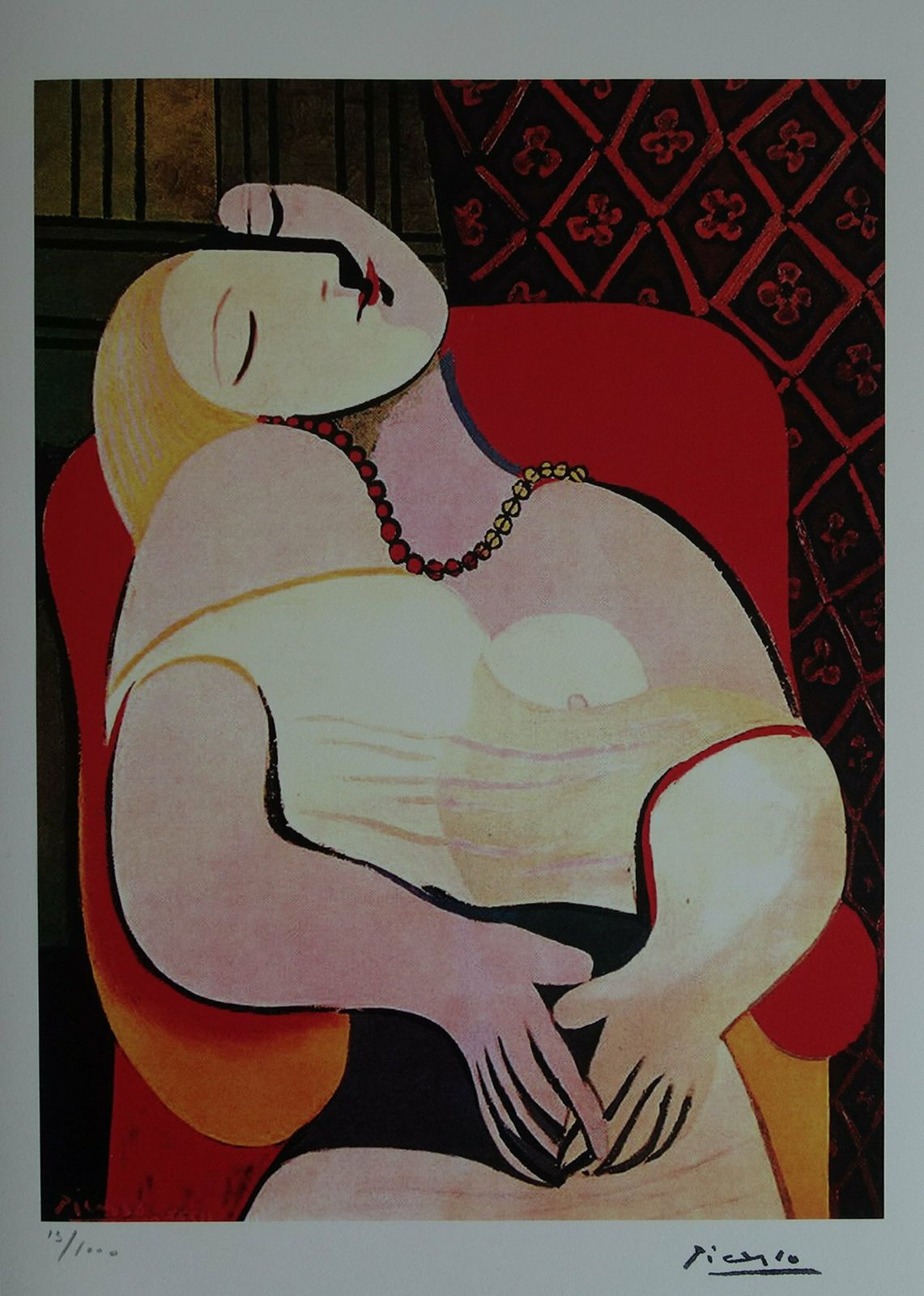 Fine Cubist Limited Edition Print   Femme, Pablo Picasso, Signed & Stamped photo vintage