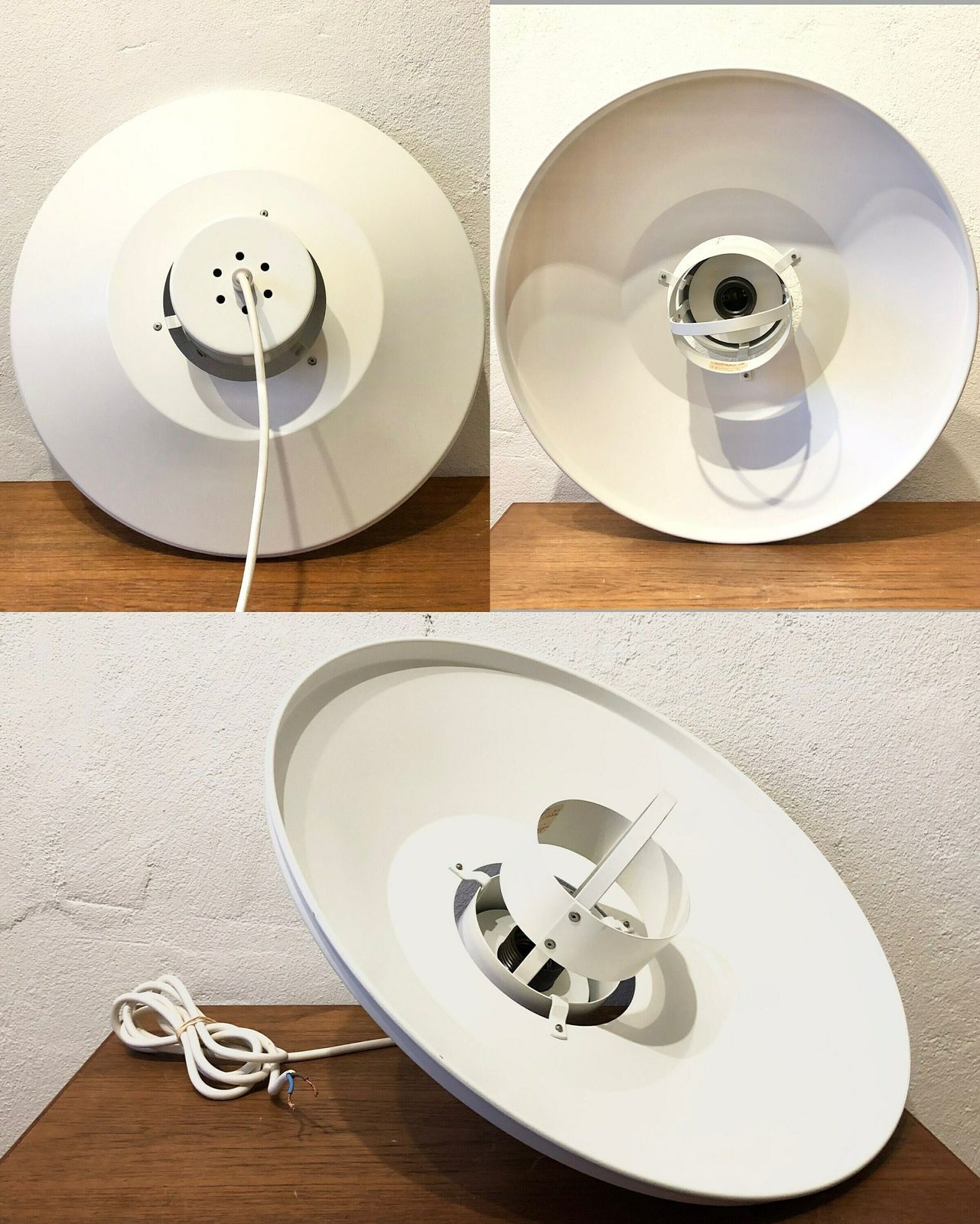 photo furniture Danish Minimalist Mid Century Ceiling Lamp In White Metal With Elegant Details   Design From Vitrika