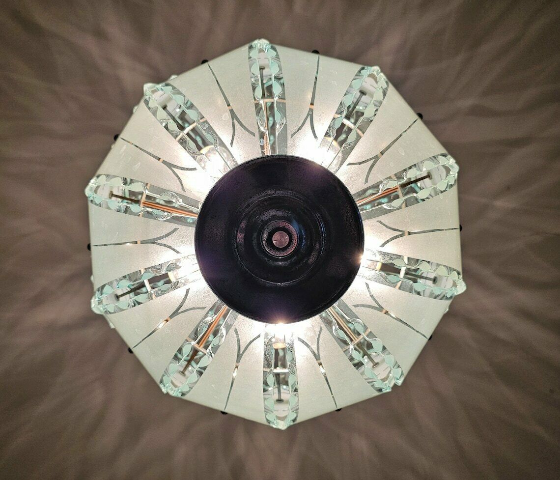 Extra Large Mid Century Modern Glass Globe Pendant By Zero Quattro And Fontana Arte // Made In Italy In 1970s photo furniture