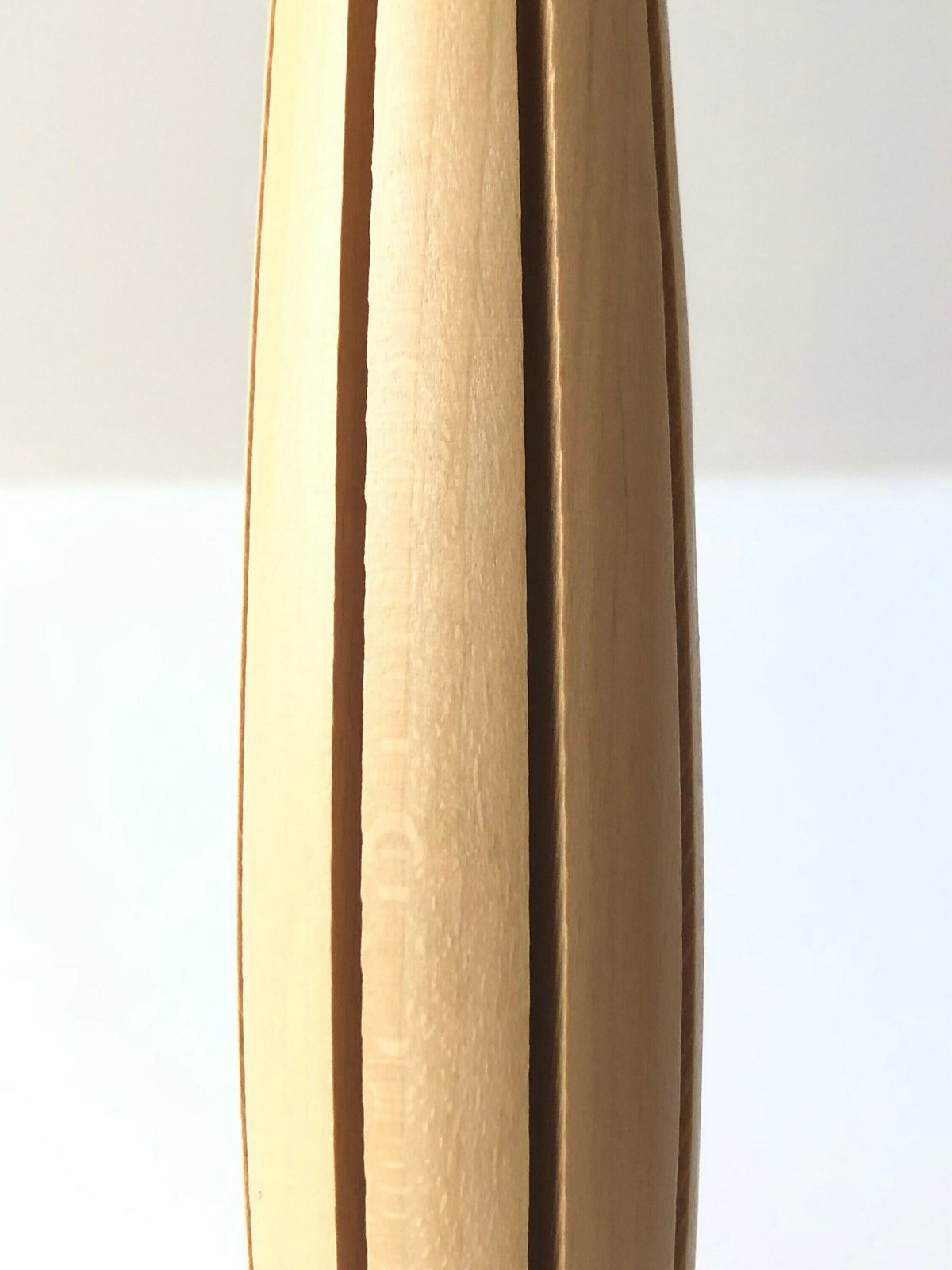 Vintage Ikea Design Postmodern Table Lamp In Beech Wood With Grooves, Dark Grey Metal Base And Beige Pleated Fabric Shade photo vinterior