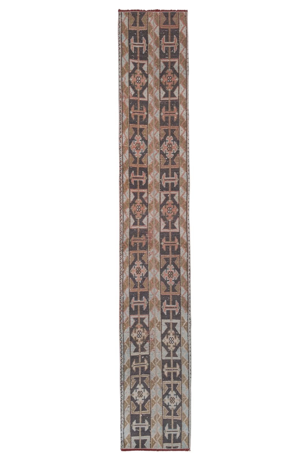 Distressed Turkish Oushak Runner 1'7" X 9'7" photo furniture
