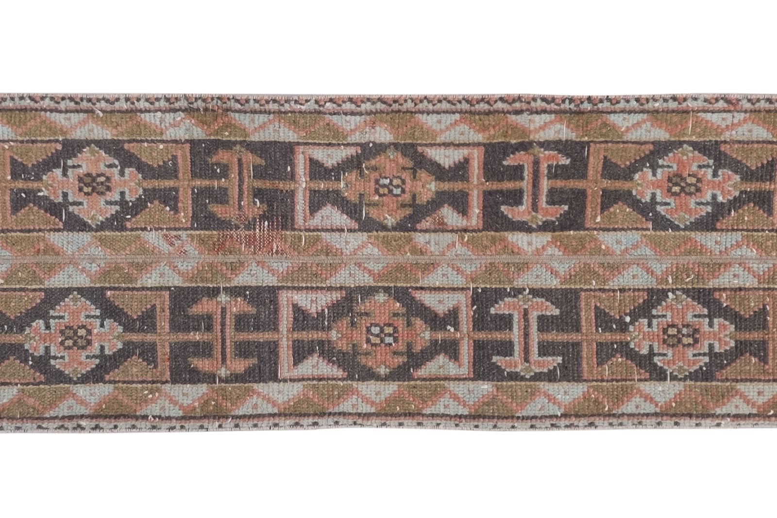 Distressed Turkish Oushak Runner 1'7" X 9'7" photo buy