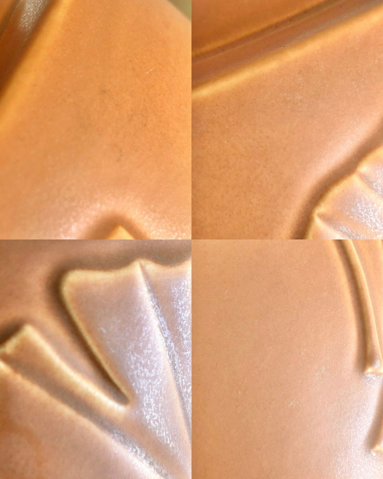 photo furniture Danish Original Mid Century Modern Ceramic Table Lamp With Pale Orange Glaze And Gorgeous Leaf Relief   Design By Søholm, Bornholm Denmark