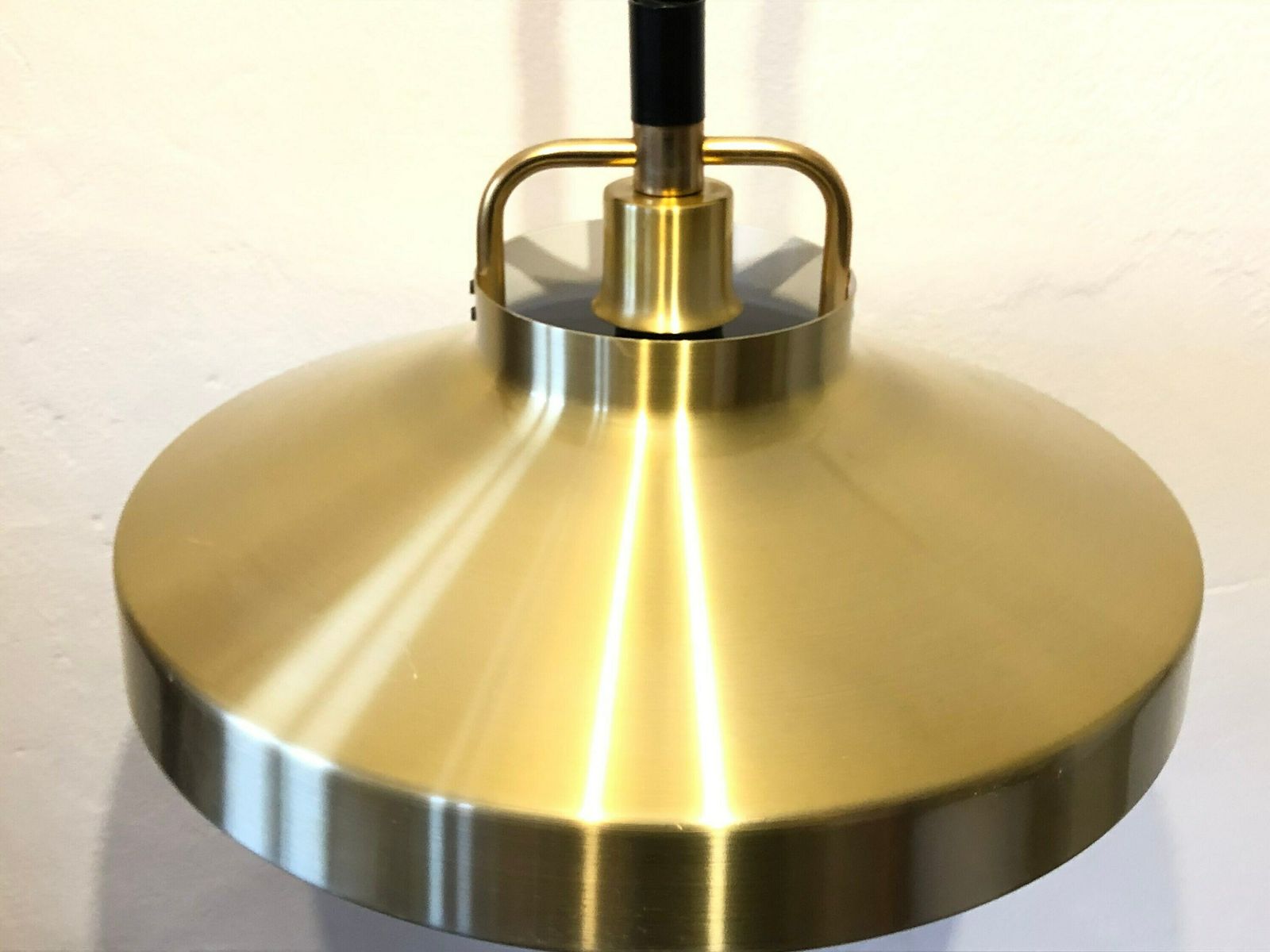 Danish Mid Century Modern Ceiling Lamp In Gold Colored Aluminium With Hanger And Great Look photo buy