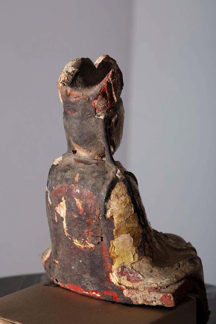 photo for sale Polychrome Wooden Statue Depicting Guanyin Bodhisattva  Ming  16th Century