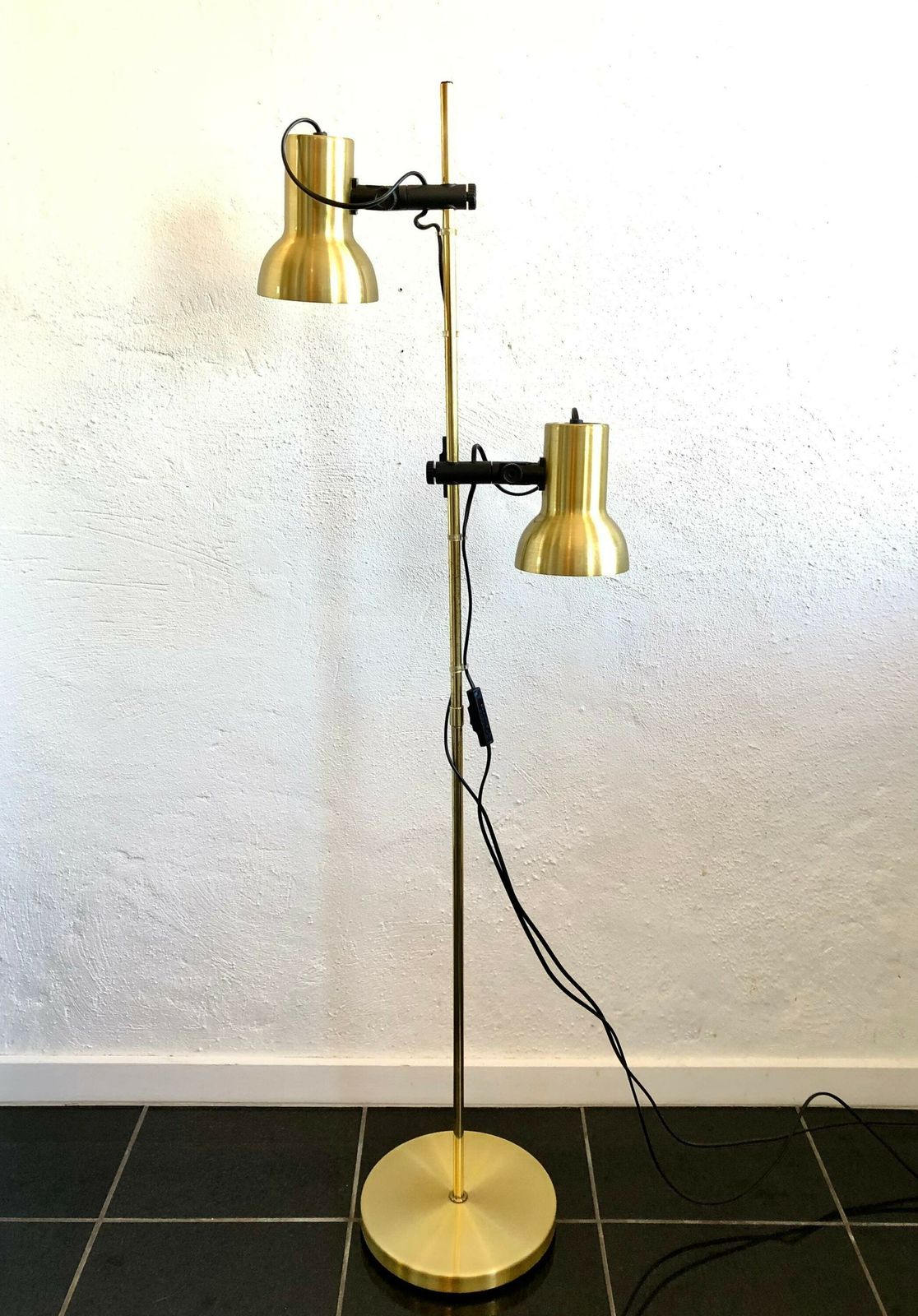 Danish Mid Century Floor Lamp In Gold Painted Metal   Design From E.S. Horn photo furniture