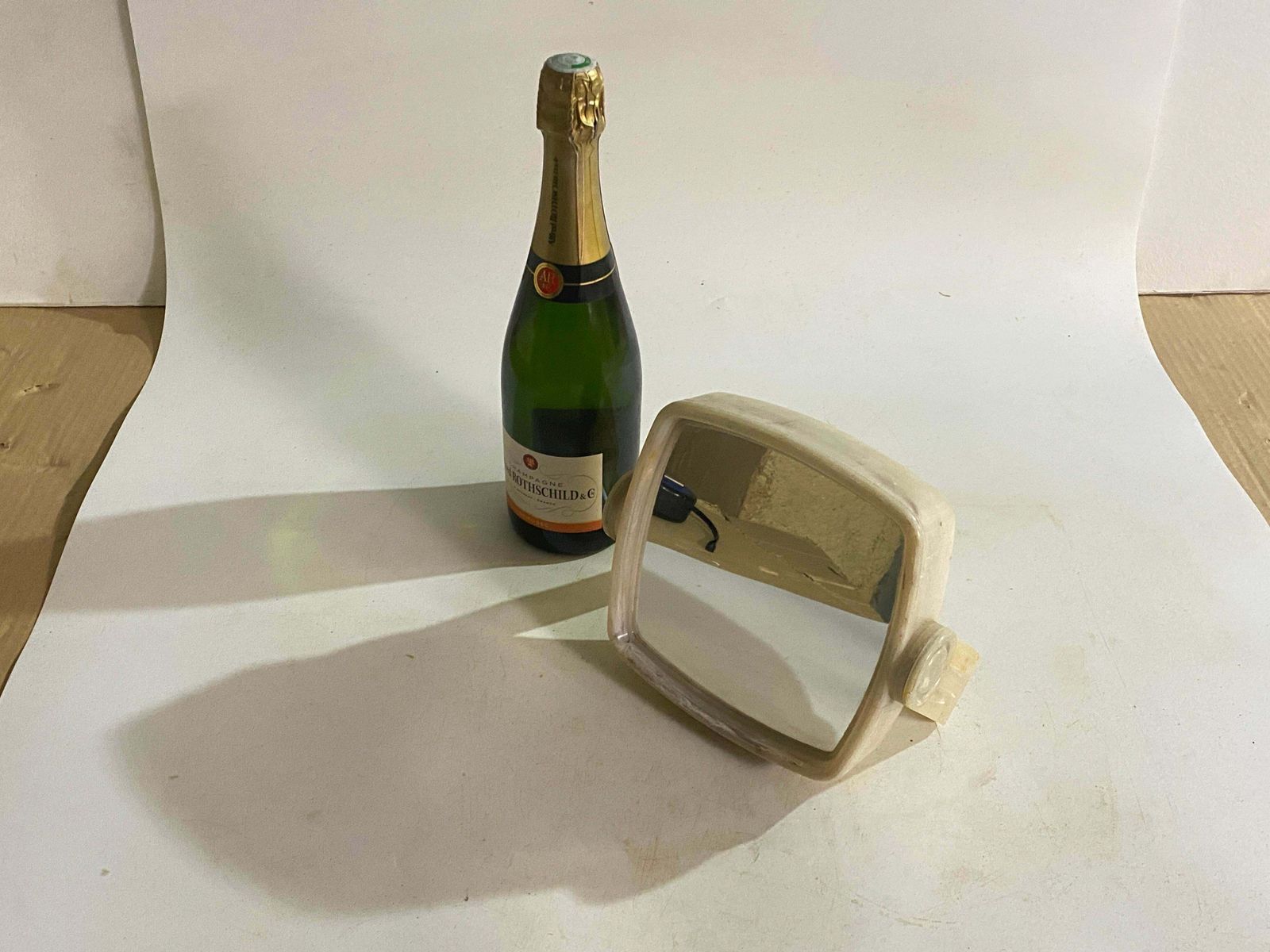 photo vinterior Tortoise Hand Mirror, Table Mriror, Folding Mirror 2 Faces Mirror France 1970