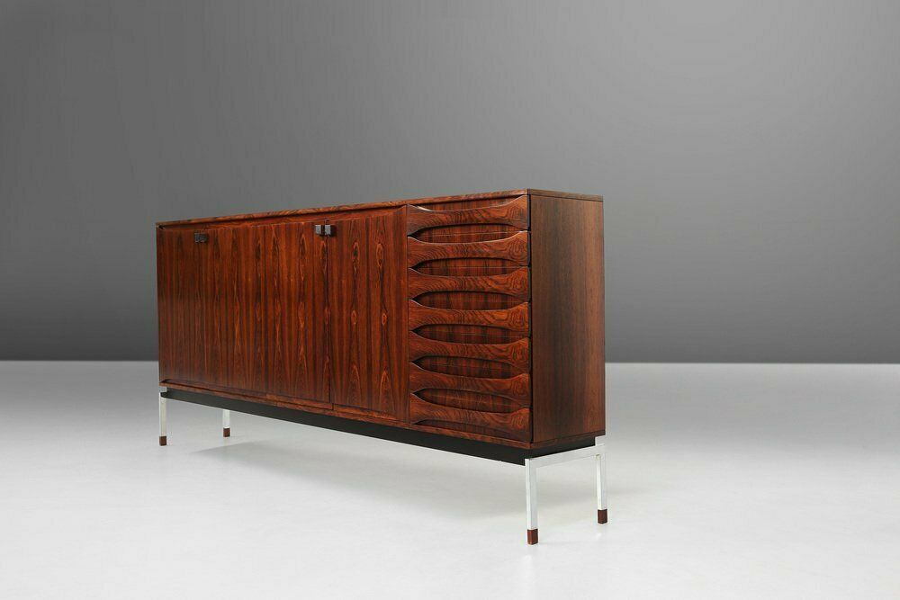 Belgian Mid Century Rosewood Highboard, 1960s
