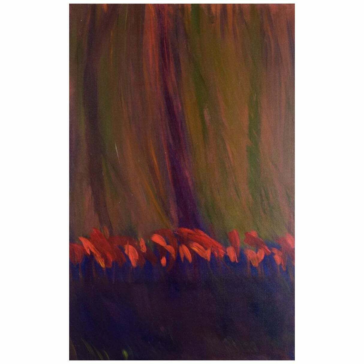 Monique Beucher, French Artist. Gouache On Canvas. Abstract Composition.