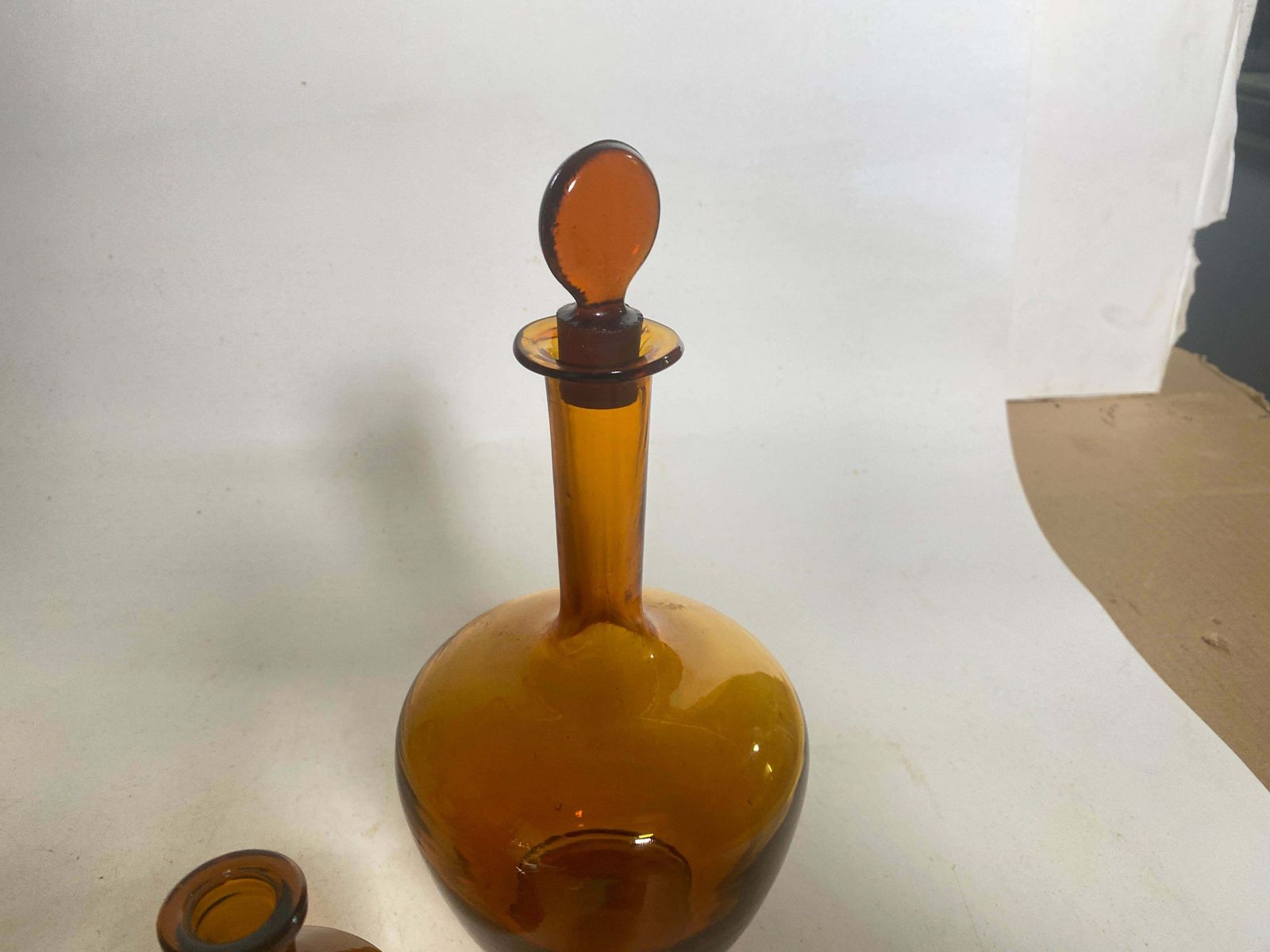 French Cobalt Orange Pharmacy Bottles Set Of 3 Circa 20th Century photo for sale